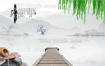 File gốc File tranh gốc tranh tường hoa thủy mặc trung quốc TTQ67 (in ấn) màu sắc trung thực