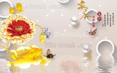 File in lụa File tranh gốc tranh tường hoa thủy mặc trung quốc TTQ69 (tân cổ điển) File tranh gốc tranh tường hoa thủy mặc trung quốc TTQ69