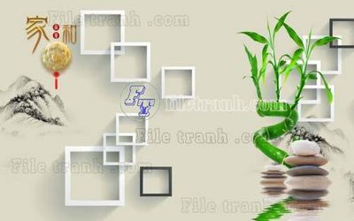 Tải file File tranh gốc tranh tường hoa thủy mặc trung quốc TTQ73 (PSD) cho in tranh 3D