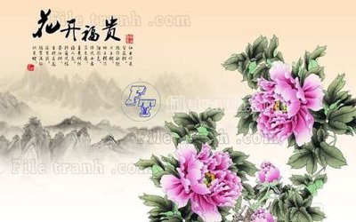 Tải về hình ảnh gốc File tranh gốc tranh tường hoa thủy mặc trung quốc TTQ82 sắc nét