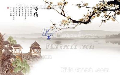 File gốc File tranh gốc tranh tường hoa thủy mặc trung quốc TTQ86 (in mica) làm quà tặng