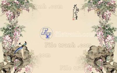 File ảnh File tranh gốc tranh tường hoa thủy mặc trung quốc TTQ92 (gốc) in quảng cáo ngoài trời