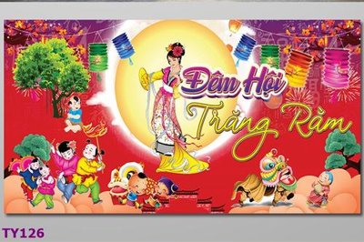 File gốc File banner trung thu TY126 (in lụa) tranh phong thủy