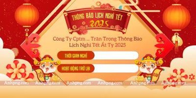 File tranh in trần 3D Thông báo lịch nghỉ Tết 01 (ảnh gốc)