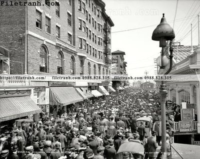 Ảnh gốc file in lụa The Boardwalk_ 1905 chi tiết