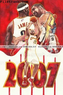 File gốc The thao bong ro 130 (in lụa) tranh phong thủy