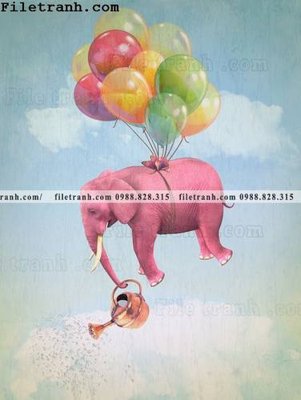 File tranh Tranh Ve Dong Vat Hoat Hinh 114 (bản gốc) in lụa 3D