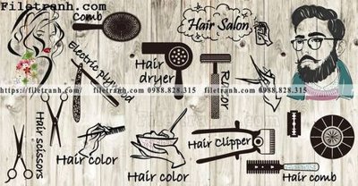 Tải file Tranh dan tuong Tiem cat toc barber 114 (ảnh gốc) in tranh kính