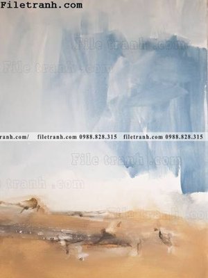 File gốc Tranh mau nuoc truu tuong ve tay 123 (in lụa) tranh mã đáo