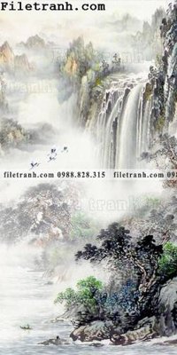 Ảnh gốc Tranh phong canh sanh vao cua Trung Quoc101 (độ nét cao) in tráng gương