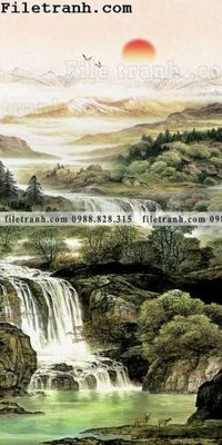 Download file gốc Tranh phong canh sanh vao cua Trung Quoc104 (in mica) trong suốt