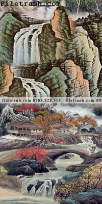 File PSD Tranh phong canh sanh vao cua Trung Quoc116 (chất lượng in ấn)