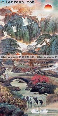 File tranh Tranh phong canh sanh vao cua Trung Quoc118 (gốc) in backlit film