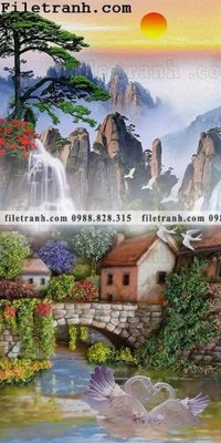 File tranh Tranh phong canh sanh vao cua Trung Quoc151 (ảnh gốc) cho in ấn kỹ thuật số