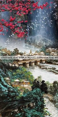 File gốc Tranh phong canh sanh vao cua Trung Quoc181 (PNG) nền trong suốt