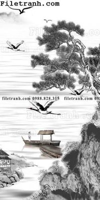 File gốc Tranh phong canh sanh vao cua Trung Quoc223 (in 3D) cho trang trí