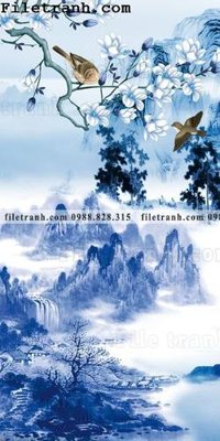 File PSD Tranh phong canh sanh vao cua Trung Quoc233 (bản gốc) dễ dàng edit