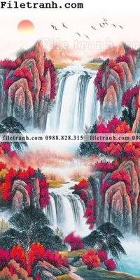 File gốc Tranh phong canh sanh vao cua Trung Quoc236 (in tráng gương) ốp tường