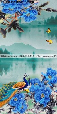 Download file Tranh phong canh sanh vao cua Trung Quoc253 (gốc) in mica bàn thờ