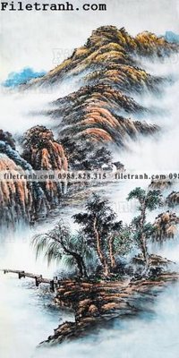 File gốc Tranh phong canh sanh vao cua Trung Quoc257 (in tráng gương) sang trọng