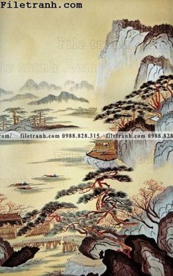 Hình ảnh file gốc Tranh phong canh sanh vao cua Trung Quoc283 cho in UV