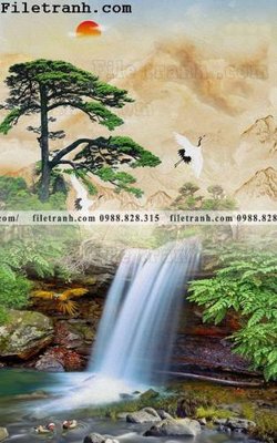 File gốc Tranh phong canh sanh vao cua Trung Quoc305 (ảnh chi tiết) để in trần