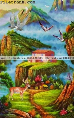 File gốc Tranh phong canh sanh vao cua Trung Quoc312 (chuẩn màu) cho in offset