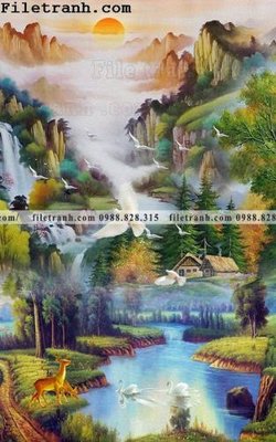 Download file Tranh phong canh sanh vao cua Trung Quoc338 (gốc) in mica đèn LED