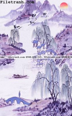 File gốc Tranh phong canh sanh vao cua Trung Quoc340 (thiết kế) cho in ấn