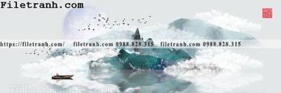 File gốc Tranh treo phong canh muc gio 169 (in lụa) tranh mã đáo