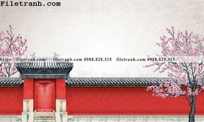 File gốc Tu Cam Thanh mau do moi phong cach Trung Hoa 149 (in mica) cắt laser