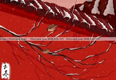 File tranh ảnh gốc Tu Cam Thanh mau do moi phong cach Trung Hoa 155 dùng cho in khổ lớn