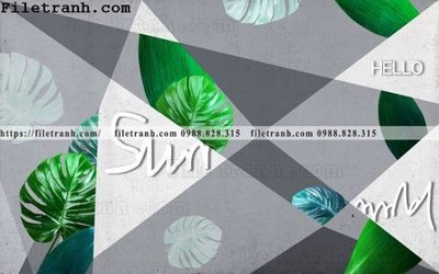 File gốc Tuong nen la cay phong cach Bac Au 145 (in lụa) trang trí tường