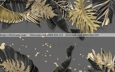 File gốc Tuong nen la cay phong cach Bac Au 155 (in lụa) trang trí tường