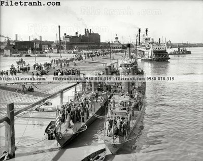 Tải file gốc in lụa Visiting the Torpedo Boats_ 1906 siêu nét