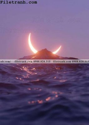 File gốc anh binh minh va hoang hon tren bien 106 (in lụa) chi tiết cao