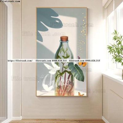 File in lụa binh hoa va cay phong cach bac au 509 (phong cảnh) binh hoa va cay phong cach bac au 509