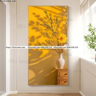 File in mica binh hoa va cay phong cach bac au 542 (ảnh gốc) đẹp