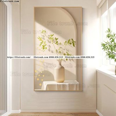 File tranh binh hoa va cay xanh phan chieu anh sang 504 (gốc) chủ đề thiên nhiên