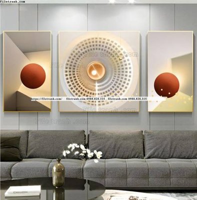 File tranh bo ba hinh hoc sang trong nhe nhang 501 (gốc) in vải canvas