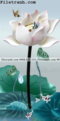 Tải file bong hoa sen trung quoc 106 (ảnh gốc) in gạch 3D