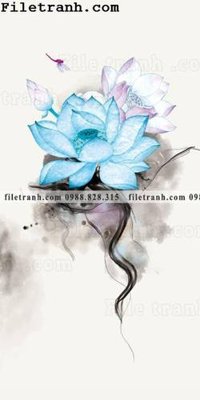 File tranh PSD bong hoa sen trung quoc 174 chất lượng cao