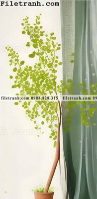 Download file gốc buc anh cay xanh anh sang va bong toi phong cach Bac Au 116 (in mica) 3D