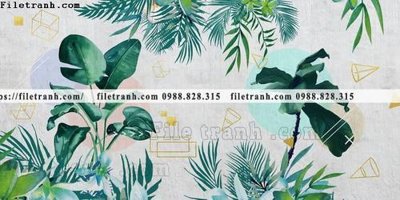 File tranh buc anh cay xanh kieu Anh phong cach Bac Au 171 (bản gốc) treo phòng ăn