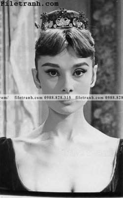 File tranh buc anh cua Audrey Hepburn 216 (bản gốc) in lụa dán tường