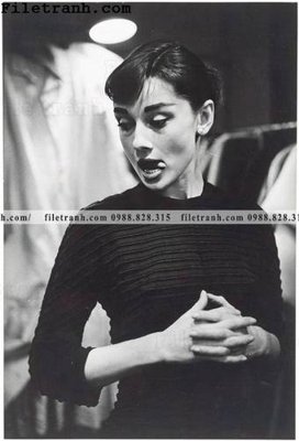 File tranh gốc buc anh cua Audrey Hepburn 233 (bản quyền) độc đáo