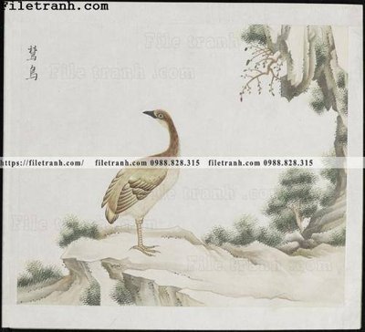 File tranh buc anh hoa co chim muong mau sac nhe nhang 109 (file gốc) chuẩn màu in