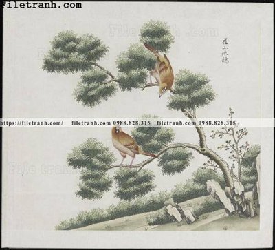 File in ấn buc anh hoa co chim muong mau sac nhe nhang 127 (bản gốc) sắc nét