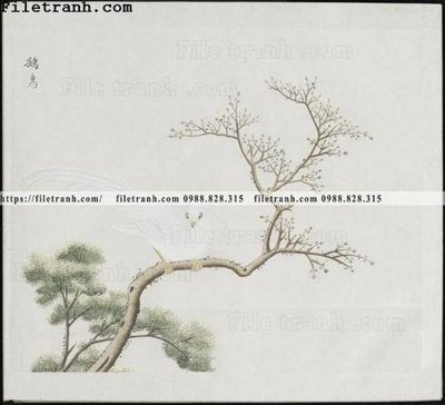 File tranh buc anh hoa co chim muong mau sac nhe nhang 131 (gốc) in backlit film