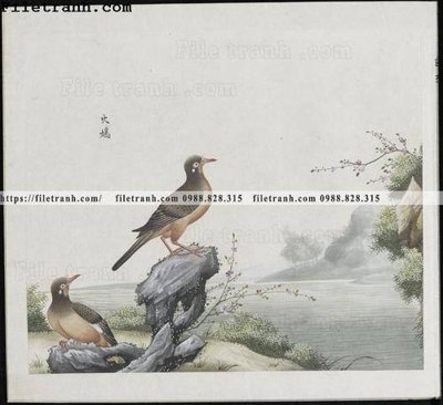 File gốc buc anh hoa co chim muong mau sac nhe nhang 134 (in tráng gương) hiện đại